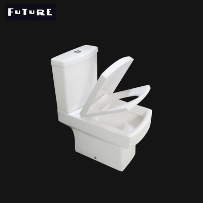 Toilet Proyeksi Pendek Persegi Kebisingan Rendah 460mm WC Siram Ganda