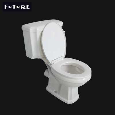 630*350*830mm Tutup Dipasangkan Toilet Wc Double Piece Commode Dengan Perlambatan