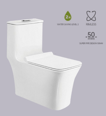 Tahan Gores Filipina Tanpa Bingkai Siphonic One Piece Toilet Desain Pipa Super 50mm