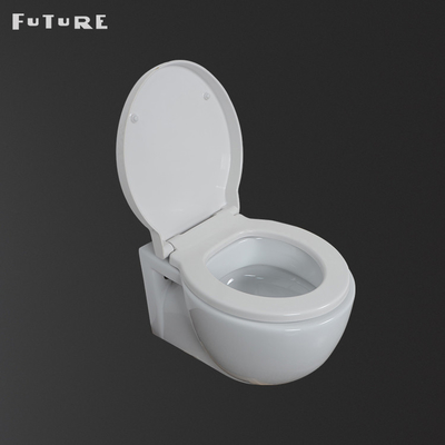 Dinding Mengkilap Halus Toilet Wc Round Floating Toilet Bowl Antibakteri