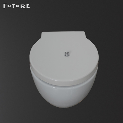 Dinding Mengkilap Halus Toilet Wc Round Floating Toilet Bowl Antibakteri