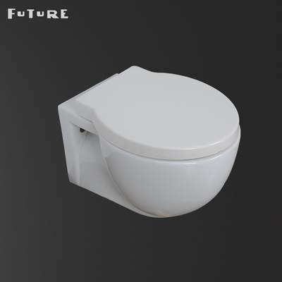 Dinding Mengkilap Halus Toilet Wc Round Floating Toilet Bowl Antibakteri