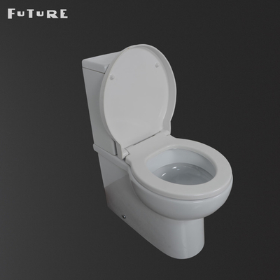 Gravity Flushing Tutup Gabungan Cloakroom Toilet Square Wc 610*357*400MM