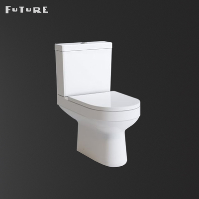 Penghematan Ruang 20-30KG Close Coupled Toilet 2 Piece Commode Gravity Flushing