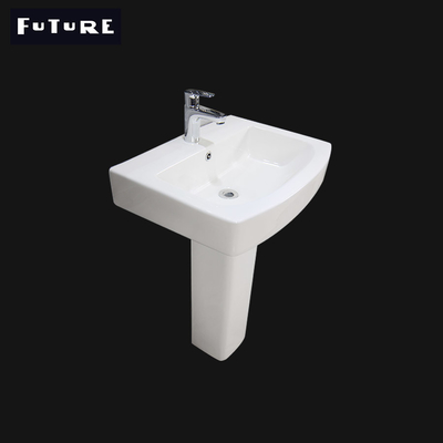 Permukaan Padat Wastafel Pedestal Persegi Kecil Tap Tunggal Basin Alas 450mm