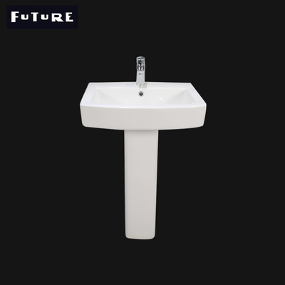 Permukaan Padat Wastafel Pedestal Persegi Kecil Tap Tunggal Basin Alas 450mm