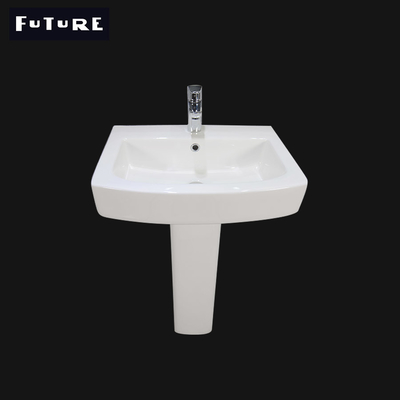Permukaan Padat Wastafel Pedestal Persegi Kecil Tap Tunggal Basin Alas 450mm