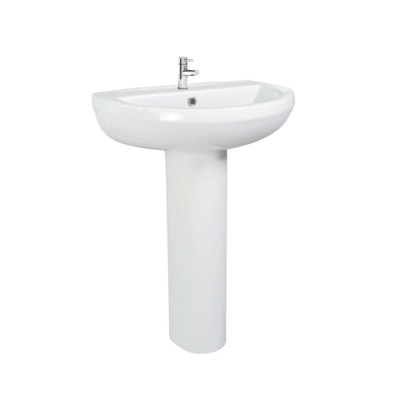 Wastafel Cuci Tangan Alas Putih Modern 500mm Satu Lubang
