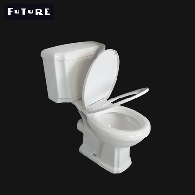 630*350*830mm Tutup Dipasangkan Toilet Wc Double Piece Commode Dengan Perlambatan