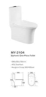 Gaya Eropa S Trap Siphonic One Piece Wc Antibakteri
