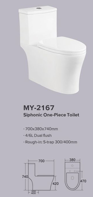 CE Siphonic One Piece Toilet Bowl Tanpa Tangki Penghilang Bau Otomatis