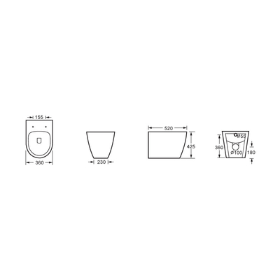 Operasi Otomatis Round Back To Wall Toilet Untuk Ketahanan Aus Kamar Mandi