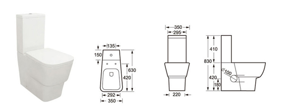 Dual Flush 3L 6L 2 Piece Toilet Floor Standing Washdown Wc Ramah Lingkungan