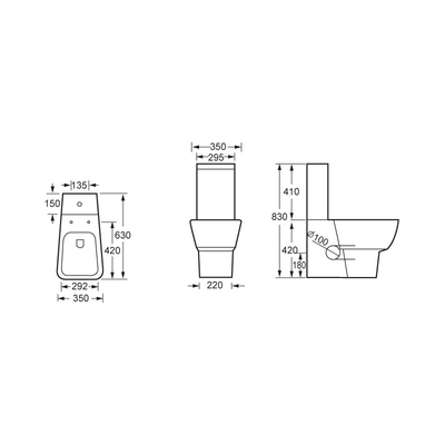 Dual Flush 3L 6L 2 Piece Toilet Floor Standing Washdown Wc Ramah Lingkungan