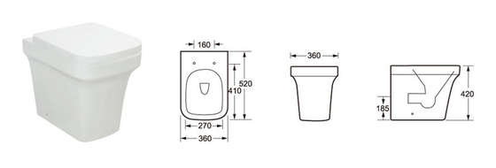 Penghematan Air Kembali Ke Dinding Toilet Deodorisasi Otomatis Ramah Lingkungan