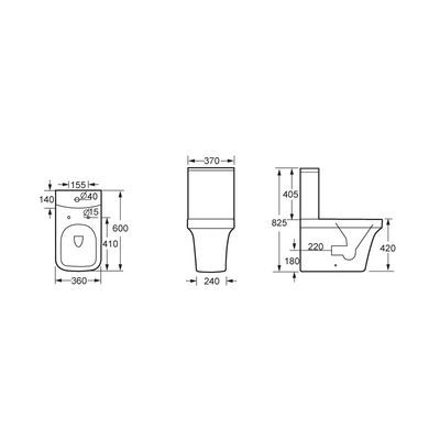 FUTURE White Closed Coupled Cloakroom Toilet Dengan Smooth Glazed Ceramic