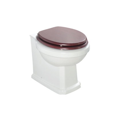 Smooth Glazed round back to wall toilet Closed Coupled 420mm depthth