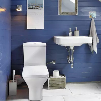 Proyeksi Pendek Modis Toilet Standar Tanpa Bingkai Standar Sesuai UK
