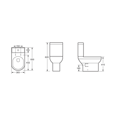 antiwear Two Piece Contemporary Close Coupled Toilet Deodorisasi Otomatis Memanjang