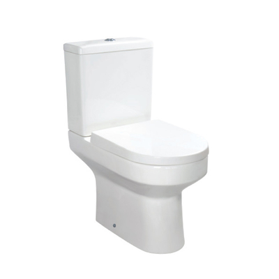 antiwear Two Piece Contemporary Close Coupled Toilet Deodorisasi Otomatis Memanjang