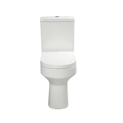 antiwear Two Piece Contemporary Close Coupled Toilet Deodorisasi Otomatis Memanjang