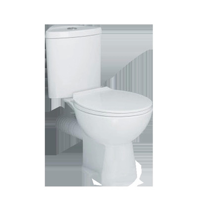 CE Flush Button Contemporary Close Coupled Toilet Operasi Otomatis Memanjang