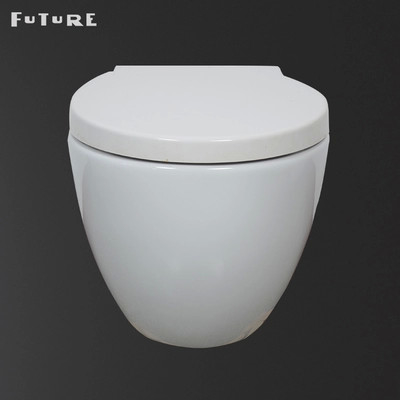 380mm Wide Wall Hung Toilet Floating Toilet Bowl Dengan P Trap Ramah Lingkungan