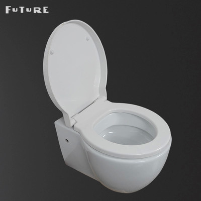 380mm Wide Wall Hung Toilet Floating Toilet Bowl Dengan P Trap Ramah Lingkungan