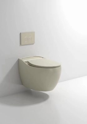 Commode Terpasang di Dinding Indah Mengkilap Halus Dengan Tadah Tersembunyi