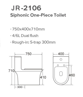 Lemari Air Siphonic CE 710mm Tinggi Dengan S-Trap Nyaman Digunakan