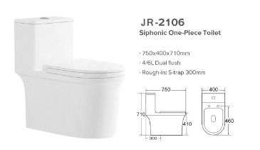 Sistem Siphonic Tahan Noda Deodorisasi Otomatis Mengkilap Halus Toilet