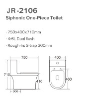Sistem Siphonic Tahan Noda Deodorisasi Otomatis Mengkilap Halus Toilet