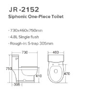 20-30KG Lemari Air One Piece Mengkilap Halus Dengan WARS Disetujui Flush Fitting