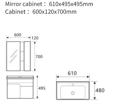 Kamar Mandi Wastafel Kamar Mandi Kabinet Cermin Resistensi Penuaan Putih