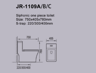 Smooth Glazed Siphonic 1 Piece Water Closet Dual Flush Abrasi Proof