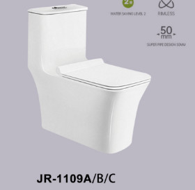 Smooth Glazed Siphonic 1 Piece Water Closet Dual Flush Abrasi Proof