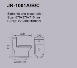 Produk Ekonomis One Piece Water Closet Syphon Flushing Sanitaryware